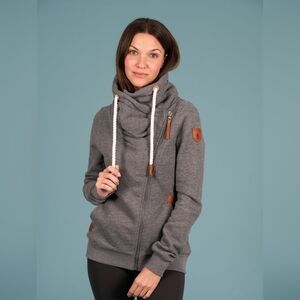 Womens Wanakome Hestia Dark Heather Grey Full Zip Sweatshirt